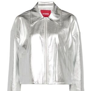 STAUD Metallic Silver Outerwear
